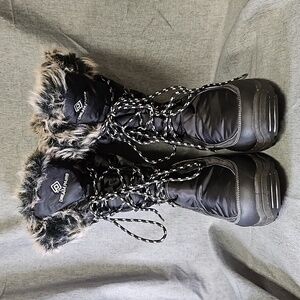 Dream Pairs Women's Faux Fur Lined Winter Snow Boots, Black, Size 7 (#610)